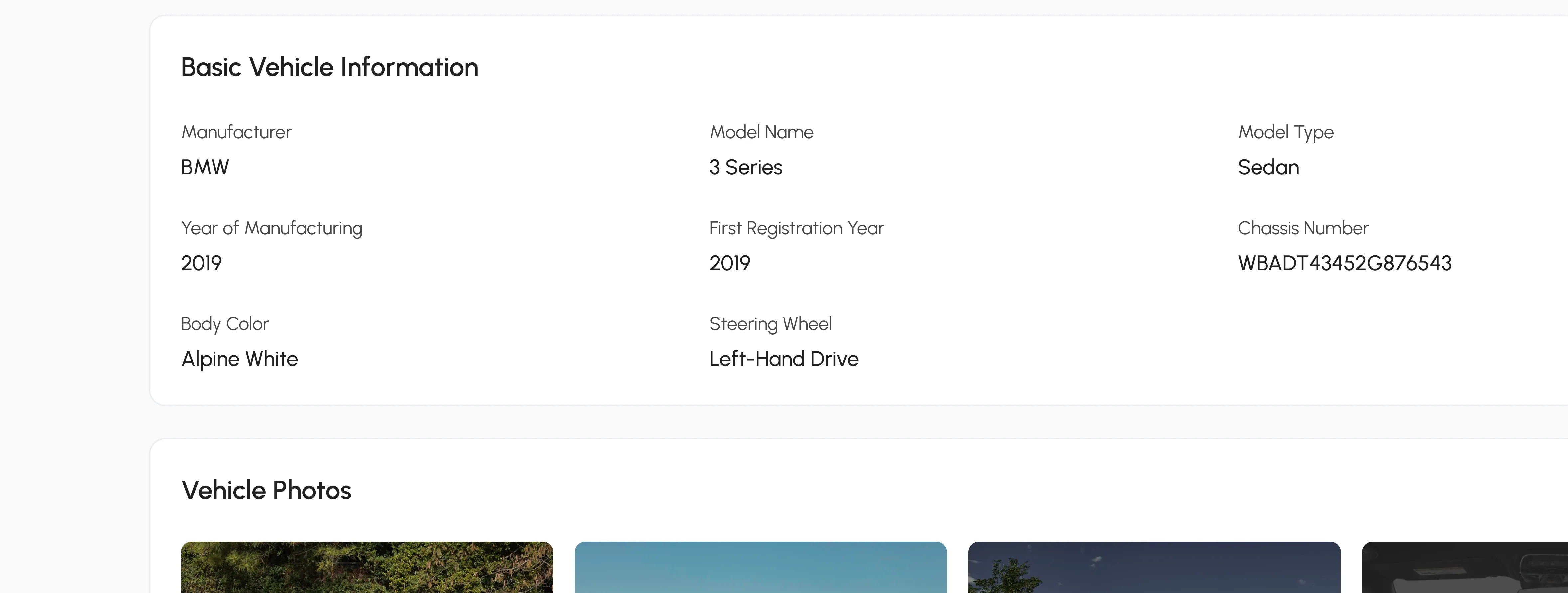Preview of a Japan vehicle verification report